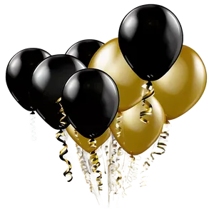 Black And Gold Balloons For Events PNG Exo89 PNG