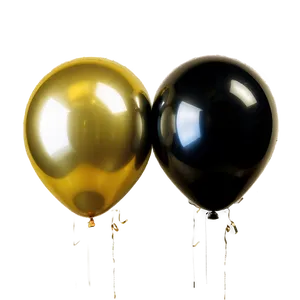 Black And Gold Balloons For Party PNG 72
