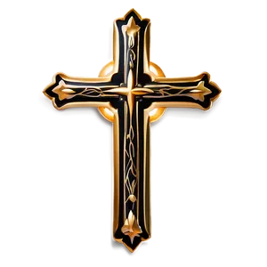 Black And Gold Cross Png Dqx42 PNG image