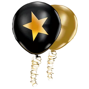 Black And Gold Graduation Balloons PNG 85