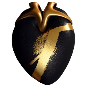 Black And Gold Heart PNG 19