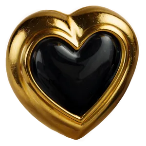 Black And Gold Heart PNG 19