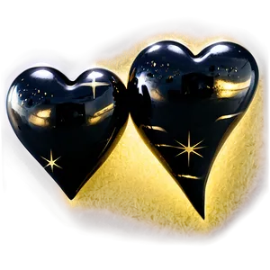 Black And Gold Heart PNG 71