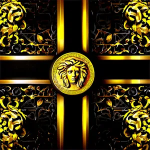 Black And Gold Versace Background PNG Mle5 PNG