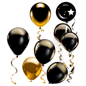 Black And Golden Celebration Balloons Png 74 PNG image