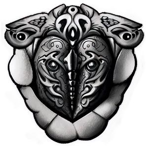 Black And White Chest Tattoo Png 06262024 PNG image