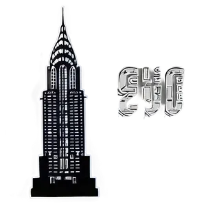 Black And White Chrysler Building PNG 06252024