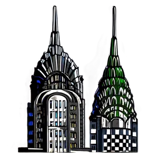 Black And White Chrysler Building PNG 13