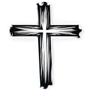 Black And White Cross Outline PNG Dwg PNG