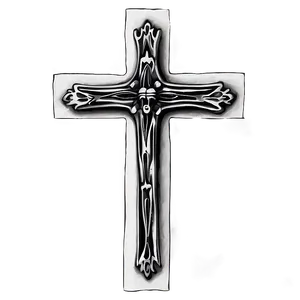 Black And White Cross Outline PNG Fse PNG