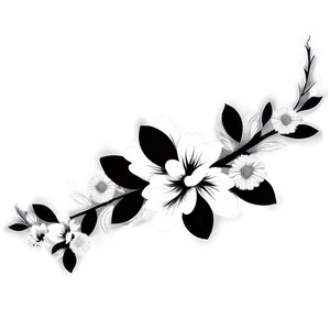 Black And White Floral Art Png 06282024 PNG image