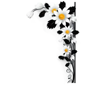Black And White Floral Borders PNG Svt12 PNG
