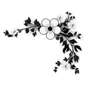 Black And White Floral Borders PNG Vfi83 PNG