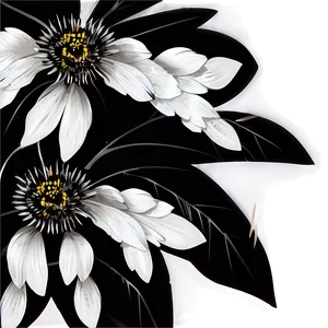 Black And White Floral Bouquet Png 44 PNG image