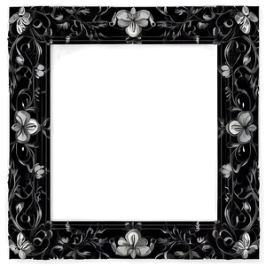 Black And White Floral Frames PNG Coy