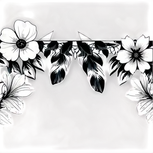 Black And White Flower Border Png Rym PNG image