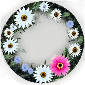 Black And White Flower Circle PNG Abe47 PNG