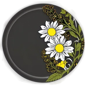 Black And White Flower Circle PNG Fuc3 PNG