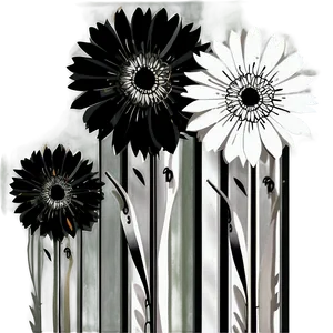 Black And White Flower Clipart Png Gsn84 PNG image