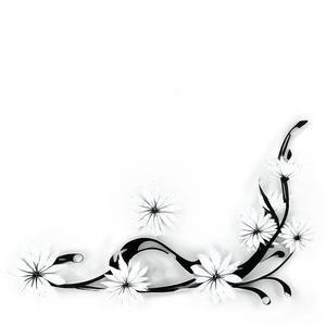 Black And White Flower Pattern Png 05252024 PNG image