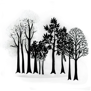 Black And White Forest Silhouette PNG Imw PNG