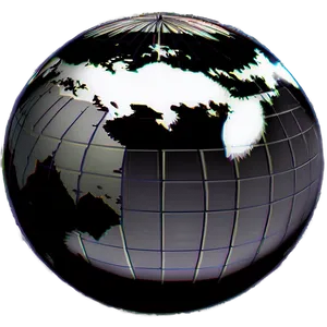 Black And White Globe Flat Design PNG Moq9 PNG