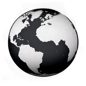 Black And White Globe For Education PNG 06282024