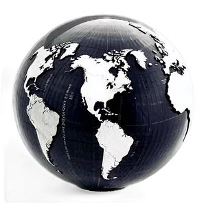 Black And White Globe For Geography PNG Kdu PNG