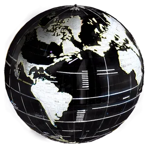 Black And White Globe For Geography PNG Qev32 PNG