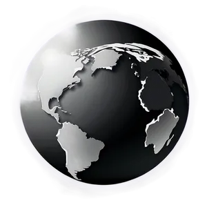 Black And White Globe For Logo PNG Lmt