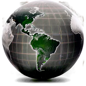 Black And White Globe For Science PNG 06282024