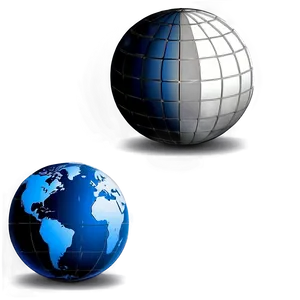 Black And White Globe For Science PNG 06282024