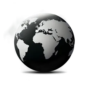 Black And White Globe For Science PNG 36