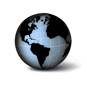 Black And White Globe Silhouette Png 06282024 PNG image