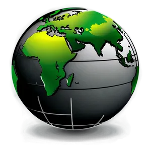 Black And White Globe Vector PNG 06282024
