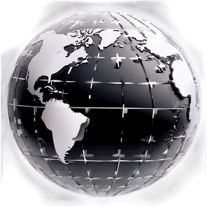 Black And White Globe Vector PNG 77