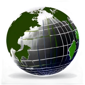 Black And White Globe With Countries PNG 45