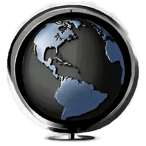 Black And White Globe With Equator PNG 67