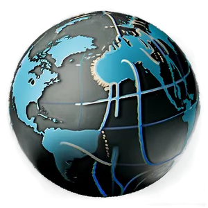 Black And White Globe With Equator PNG Sed PNG