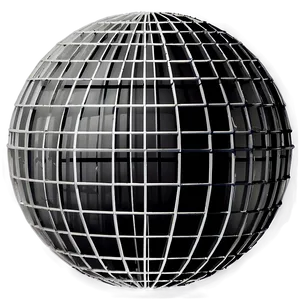 Black And White Globe With Grid PNG 06282024
