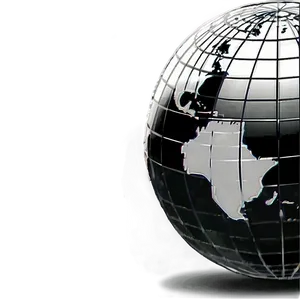 Black And White Globe With Grid PNG Pqu62 PNG