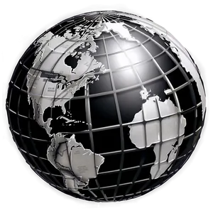 Black And White Globe With Highlights PNG Alq33 PNG