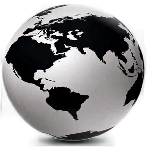 Black And White Globe With Highlights PNG Pqa21 PNG