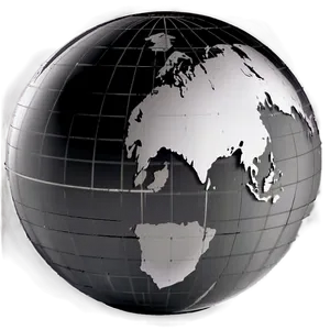 Black And White Globe With Highlights PNG Xcv91 PNG