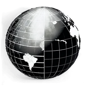 Black And White Globe With Latitude And Longitude PNG 06282024 PNG