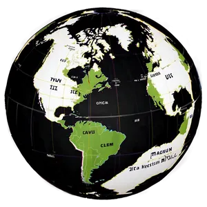 Black And White Globe With Latitude And Longitude PNG Aws PNG