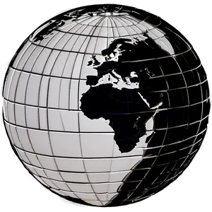 Black And White Globe With Meridians PNG Gng13 PNG