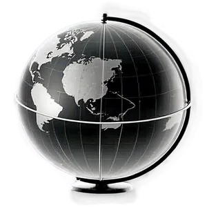 Black And White Globe With Meridians PNG Imq80 PNG