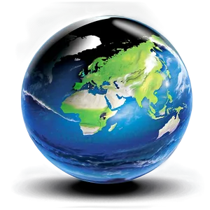 Black And White Globe With Oceans PNG 53