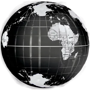Black And White Globe With Oceans PNG Xru51 PNG